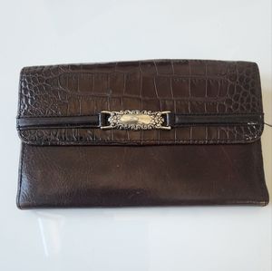 Brighton croc. embossed leather wallet organizer